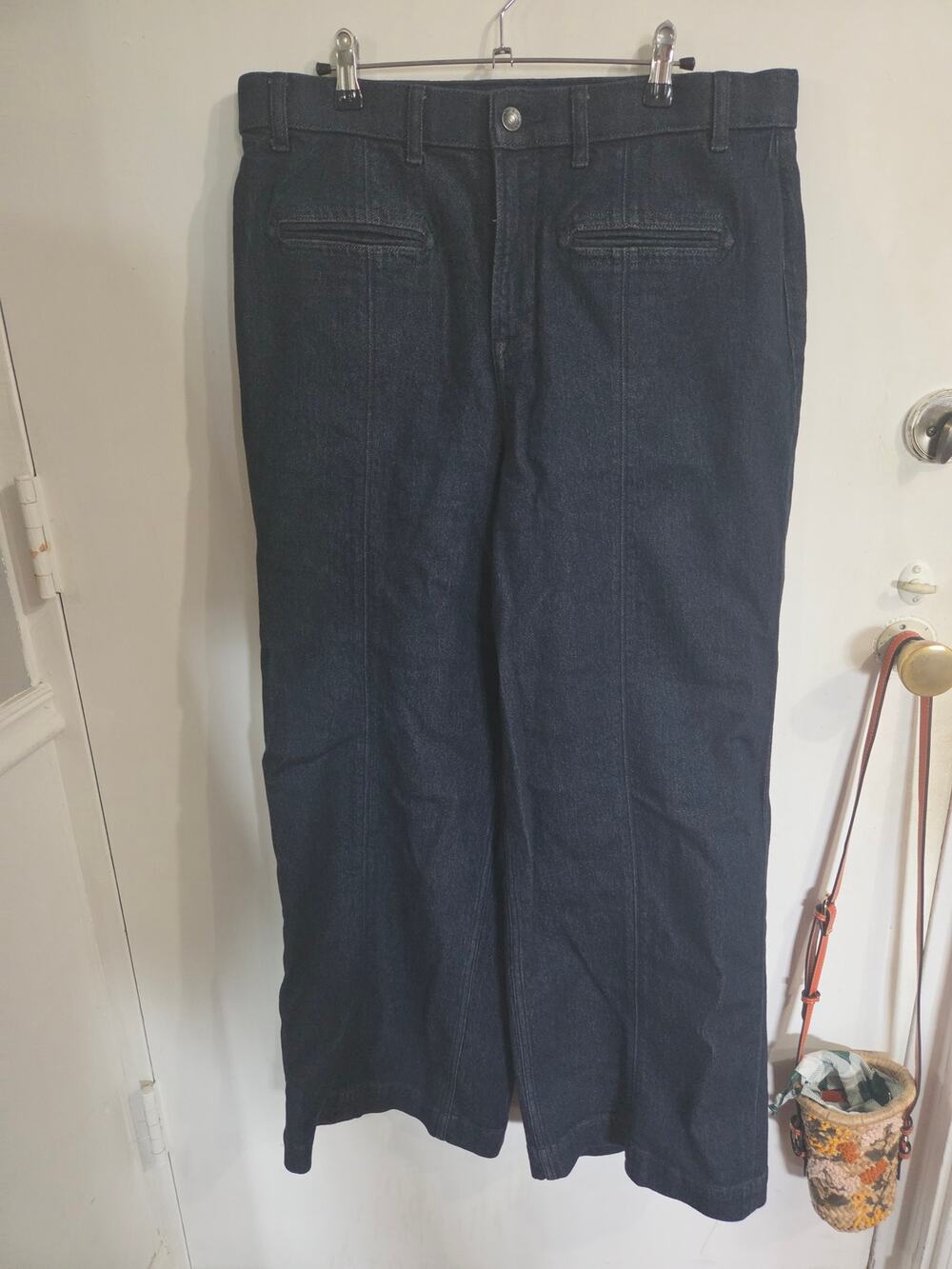 Spanx boot leg wide denim jeans pocket XL regular